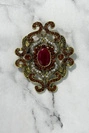 Brosche XZ459-107 gold + rot