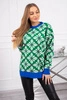 Sweater with a geometric motif green