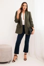 Elegant jacket with lapels khaki