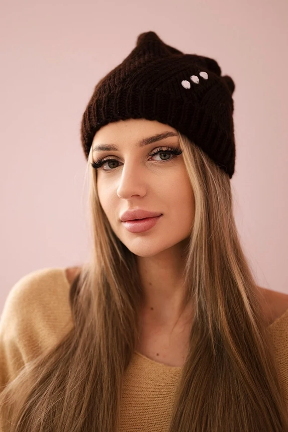 Klarysa moteriška kepurė K394 ruda