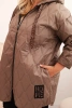 Women's Plus Size quilted jacket with a hood and the inscription HOPE fango
