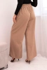 Elegant women's trousers with wide legs and decorative flower fango