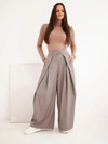 Damenhose weit mit hohem Bund fango