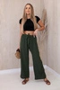 Trousers with a wide waistband khaki