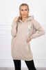 Hooded sweatshirt with patches beige