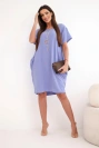 Dress with pockets and a pendant purple