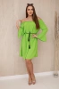 Dress tied at the waist with a drawstring bright green