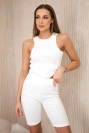 Set 3 in 1 sweatshirt, top and short leggings ecru