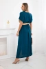 Long dress with a decorative belt nautical