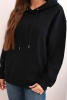 Damen Hoodie aus Baumwolle mit Kapuze und Kängurutasche schwarz