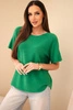 Women's short-sleeve loose-fitting sweater green