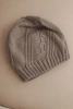 Women's winter hat with wool and rhinestone decoration K480 mocha