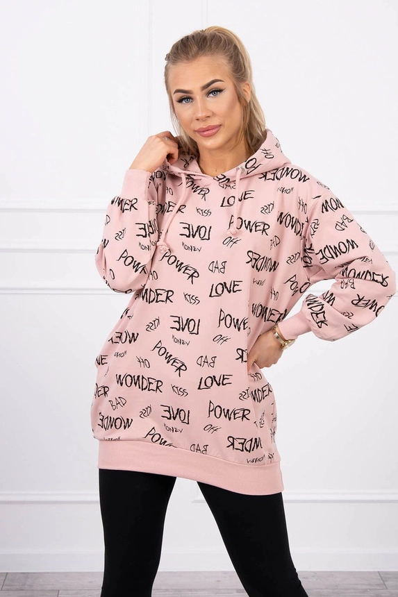 Sweatshirt mit Schriftzug dunkelpuderrosa