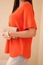 Women's short-sleeve loose-fit sweater orange