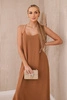 Long dress with straps Camel