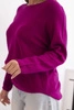Women's sweater made of viscose with long sleeves and a round neckline dark purple