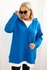 Women's plus size insulated hoodie with a V-neck cobalt blue