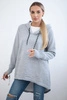 Insulated sweatshirt with longer back and hood gray