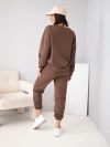 Women's cotton set with sweatshirt and jogger pants brown