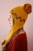Women's long eared cap Nadia K321 mustard