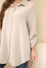 Košile bavlněná mušelínová Plus Size tmavě béžová