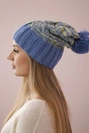 Čapica s fleece Paryż K213 modrá + kiwi