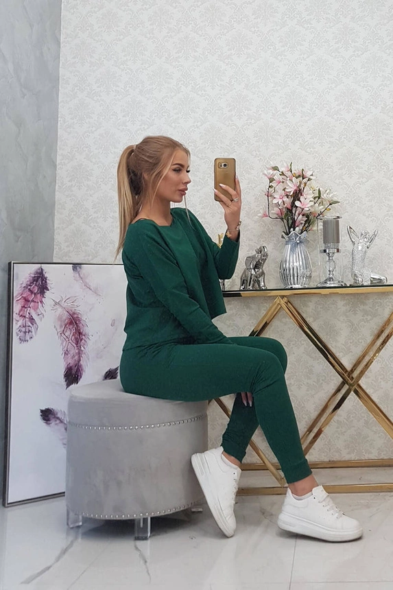 Set with oversized blouse green