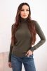 Women's viscose sweater with a turtleneck and long sleeves khaki