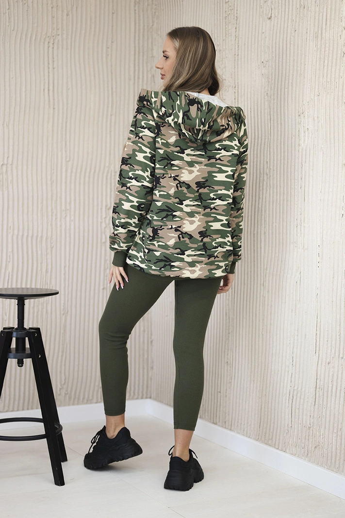3dílná souprava Vřesoviště halenka, top a legíny khaki + zelená