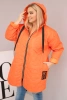 Women’s Plus Size quilted jacket with a hood and the word HOPE orange