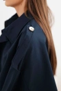 Women's cotton set with a short sweatshirt and pants navy blue