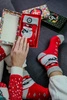 Vianočné unisex ponožky v krabičke – 1 pár so snehuliakom