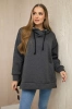 Insulated sweatshirt with a zipper on the side graphite