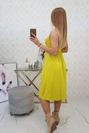 Weites Kiwi-Kleid mit Riemen