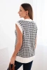 Houndstooth sweater without sleeves ecru