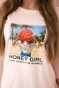 Dress with print Honey girl powdered pink