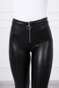 Pants with a decorative zipper at the front black