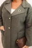 Women's Plus Size coat shearling with wool and pockets light khaki
