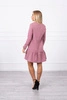Dress with a flounce dark pink