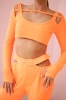 Set with a top blouse orange neon
