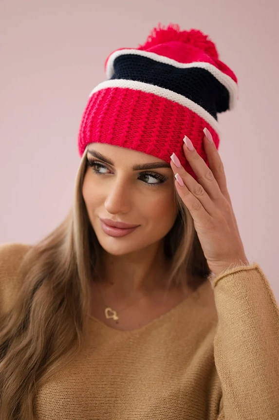 Kinga Damenmütze K297 rosa neon+grün