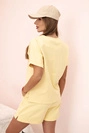 Punto-Set für Damen mit kurzen Ärmeln und Shorts dunkelgelb