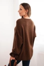 Damenpullover mit Mohair- und Wollanteil in lockerem Schnitt braun