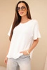 Women's short-sleeve loose-fit sweater white