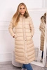 Prošívaná zimní bunda s kapucí béžová
