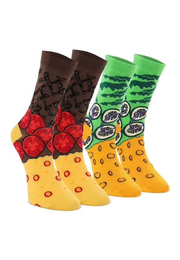 Burger print socks – set of 2 unisex pairs in original packaging
