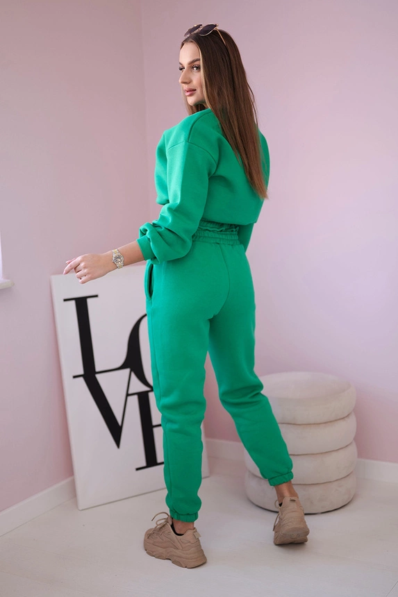 Isolierset mit kurzem Sweatshirt grün