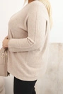 Plus size women's sweater with a boat neckline dark beige