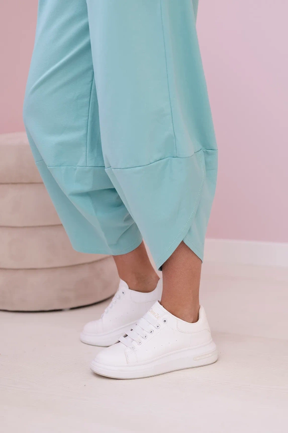 Baumwoll-Sweatshirt-Hosen-Set Minze