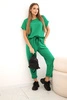 Cotton set blouse + trousers green